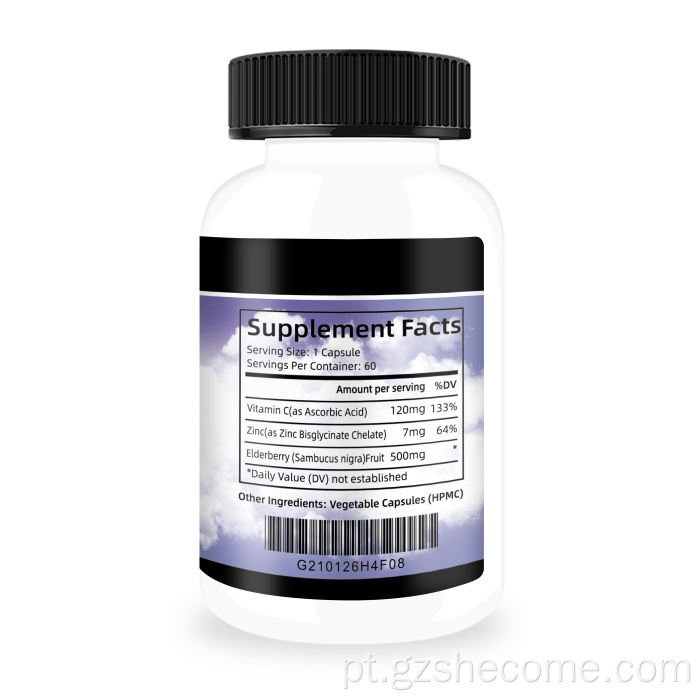 Vitaminas para idosos adultos cápsulas de sambucus preto